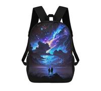sinyumoney 3D Backpacks Kids School Backpack Lightning in The Cosmos School Bag 3D Printing Daypacks for Boys Elementary And Middle School Students 17inch