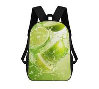 sinyumoney 3D Backpacks Kids School Backpack Limes Splashing in Water School Bag 3D Printing Daypacks for Boys Elementary And Middle School Students 17inch