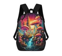 sinyumoney 3D Backpacks Kids School Backpack Magic Mushroom Landscape School Bag 3D Printing Daypacks for Boys Elementary And Middle School Students 17inch