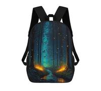 sinyumoney 3D Backpacks Kids School Backpack Magical Fairy Forest At Ni School Bag 3D Printing Daypacks for Boys Elementary And Middle School Students 17inch