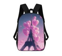 sinyumoney 3D Backpacks Kids School Backpack Paris Oil Painting School Bag 3D Printing Daypacks for Boys Elementary And Middle School Students 17inch