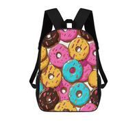 sinyumoney 3D Backpacks Kids School Backpack Pattern of Donuts School Bag 3D Printing Daypacks for Boys Elementary And Middle School Students 17inch
