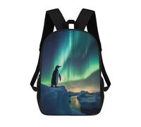 sinyumoney 3D Backpacks Kids School Backpack Penguin Winter School Bag 3D Printing Daypacks for Boys Elementary And Middle School Students 17inch