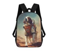 sinyumoney 3D Backpacks Kids School Backpack Saint Bernard Mars School Bag 3D Printing Daypacks for Boys Elementary And Middle School Students 17inch
