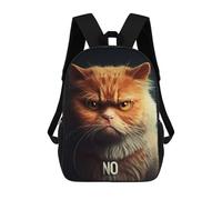 sinyumoney 3D Backpacks Kids School Backpack Say No School Bag 3D Printing Daypacks for Boys Elementary And Middle School Students 17inch