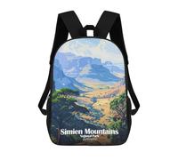 sinyumoney 3D Backpacks Kids School Backpack Simien Mountains National Park Ethiopia School Bag 3D Printing Daypacks for Boys Elementary And Middle School Students 17inch