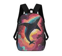 sinyumoney 3D Backpacks Kids School Backpack Space Shark School Bag 3D Printing Daypacks for Boys Elementary And Middle School Students 17inch