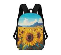 sinyumoney 3D Backpacks Kids School Backpack Sunflower Field Painting-2 School Bag 3D Printing Daypacks for Boys Elementary And Middle School Students 17inch