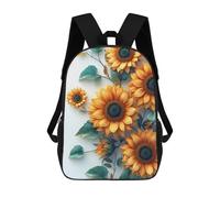 sinyumoney 3D Backpacks Kids School Backpack Sunflower School Bag 3D Printing Daypacks for Boys Elementary And Middle School Students 17inch