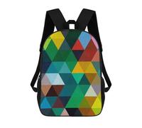 sinyumoney 3D Backpacks Kids School Backpack Triangular Pattern VIII School Bag 3D Printing Daypacks for Boys Elementary And Middle School Students 17inch