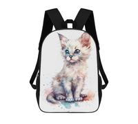 sinyumoney 3D Backpacks Kids School Backpack Watercolor Balinese Cat School Bag 3D Printing Daypacks for Boys Elementary And Middle School Students 17inch
