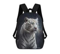 sinyumoney 3D Backpacks Kids School Backpack Wet White Tiger School Bag 3D Printing Daypacks for Boys Elementary And Middle School Students 17inch
