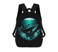 sinyumoney 3D Backpacks Kids School Backpack Whale Scuba Diving School Bag 3D Printing Daypacks for Boys Elementary And Middle School Students 17inch