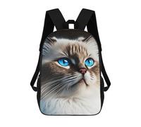 sinyumoney 3D Backpacks Kids School Backpack White Cat School Bag 3D Printing Daypacks for Boys Elementary And Middle School Students 17inch