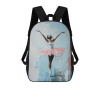 sinyumoney 3D Ballet Dancer in Pink Tutu Serene Elegance Ballerinas Reflection Printing Daypacks Kids Casual Backpack Knapsack High Capacity Rucksack Travel Laptop Book Bag 17inch