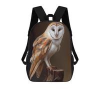 sinyumoney 3D Barn Owl School Backpack Student Casual Backpack For Kid's Children's Daypack Bookbag Hiking Sports Outdoor Work Travel Laptop Bag 17inch