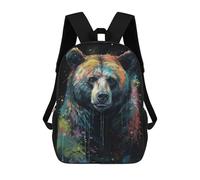 sinyumoney 3D Beer Painting Printing Daypacks Kids Casual Backpack Knapsack High Capacity Rucksack Travel Laptop Book Bag 17inch