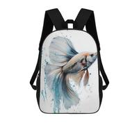 sinyumoney 3D Betta Fish School Backpack Student Casual Backpack For Kid's Children's Daypack Bookbag Hiking Sports Outdoor Work Travel Laptop Bag 17inch