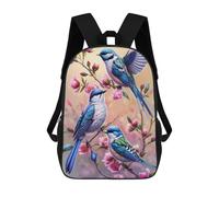 sinyumoney 3D Birds in Blossom Harmony Kid's Backpack Waterproof School Bag Bookbag Cute Rucksacks Fashion Casual Schoolbag for Kids for Girl Boy School 17inch