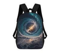 sinyumoney 3D Black Hole Ocean Vortex Printing Daypacks Kids Casual Backpack Knapsack High Capacity Rucksack Travel Laptop Book Bag 17inch