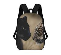 sinyumoney 3D Black Panther And Leopard Close-Up 17 Inch School Backpack Student Casual Backpack For Kid's Children's Daypack Bookbag Hiking Sports Outdoor Work Travel Laptop Bag