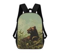sinyumoney 3D Black Panther in Jungle Kid's Backpack Waterproof 17inch School Bag Cute Rucksacks Fashion Casual Schoolbag for Kids for Girl Boy School