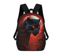 sinyumoney 3D Black Panther Moonlit Forest Kid's Backpack Waterproof School Bag Bookbag Cute Rucksacks Fashion Casual Schoolbag for Kids for Girl Boy School 17inch