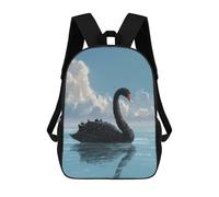 sinyumoney 3D Black Swan Painting Printing Daypacks Kids Casual Backpack Knapsack High Capacity Rucksack Travel Laptop Book Bag 17inch
