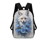 sinyumoney 3D Blue Fox Printing Daypacks Kids Casual Backpack Knapsack High Capacity Rucksack Travel Laptop Book Bag 17inch