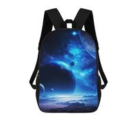 sinyumoney 3D Blue Galaxy 17 Inch School Backpack Student Casual Backpack For Kid's Children's Daypack Bookbag Hiking Sports Outdoor Work Travel Laptop Bag