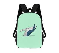 sinyumoney 3D Blue Whale School Backpack Student Casual Backpack For Kid's Children's Daypack Bookbag Hiking Sports Outdoor Work Travel Laptop Bag 17inch