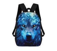 sinyumoney 3D Blue Wolf Spirit Art Kid's Backpack Waterproof School Bag Bookbag Cute Rucksacks Fashion Casual Schoolbag for Kids for Girl Boy School 17inch