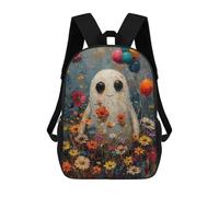 sinyumoney 3D Boho Ghost Floral Nature Kid's Backpack Waterproof 17inch School Bag Cute Rucksacks Fashion Casual Schoolbag for Kids for Girl Boy School
