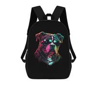 sinyumoney 3D Boxer Dog School Backpack Student Casual Backpack For Kid's Children's Daypack Bookbag Hiking Sports Outdoor Work Travel Laptop Bag 17inch