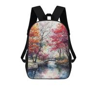 sinyumoney 3D Bridge to Fall Kid's Backpack Waterproof 17inch School Bag Cute Rucksacks Fashion Casual Schoolbag for Kids for Girl Boy School