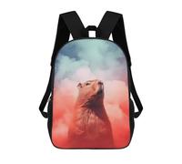 sinyumoney 3D Capybara Smoke School Backpack Student Casual Backpack For Kid's Children's Daypack Bookbag Hiking Sports Outdoor Work Travel Laptop Bag 17inch
