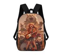 sinyumoney 3D Cat Band Rock Kid's Backpack Waterproof 17inch School Bag Cute Rucksacks Fashion Casual Schoolbag for Kids for Girl Boy School