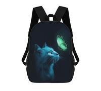 sinyumoney 3D Cat Butterfly School Backpack Student Casual Backpack For Kid's Children's Daypack Bookbag Hiking Sports Outdoor Work Travel Laptop Bag 17inch