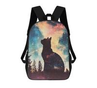 sinyumoney 3D Cat in The Galaxy Printing Daypacks Kids Casual Backpack Knapsack High Capacity Rucksack Travel Laptop Book Bag 17inch