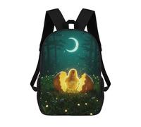 sinyumoney 3D Chick Hatching Under Moonlight in Forest Printing Daypacks Kids Casual Backpack Knapsack High Capacity Rucksack Travel Laptop Book Bag 17inch