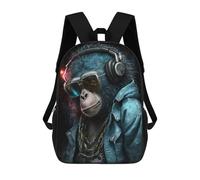 sinyumoney 3D Chill Monkey -11 Print Children Backpack for School Students Backpacks Schoolbag Shoulder Book Bags 17inch