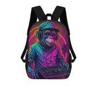 sinyumoney 3D Chill Monkey DJ Print Children Backpack for School Students Backpacks Schoolbag Shoulder Book Bags 17inch