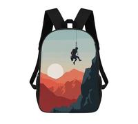 sinyumoney 3D Climber Hanging from Cliff School Backpack Student Casual Backpack For Kid's Children's Daypack Bookbag Hiking Sports Outdoor Work Travel Laptop Bag 17inch