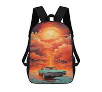 sinyumoney 3D Cloud Car Adventure -1 Kid's Backpack Waterproof 17inch School Bag Cute Rucksacks Fashion Casual Schoolbag for Kids for Girl Boy School