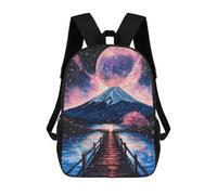 sinyumoney 3D Coastal Pier Adventure Kid's Backpack Waterproof 17inch School Bag Cute Rucksacks Fashion Casual Schoolbag for Kids for Girl Boy School
