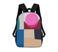 sinyumoney 3D Collage 4 Printing Daypacks Kids Casual Backpack Knapsack High Capacity Rucksack Travel Laptop Book Bag 17inch