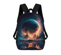 sinyumoney 3D Collision Printing Daypacks Kids Casual Backpack Knapsack High Capacity Rucksack Travel Laptop Book Bag 17inch