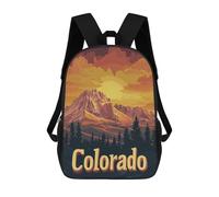 sinyumoney 3D Colorado Mountain Sunset Printing Daypacks Kids Casual Backpack Knapsack High Capacity Rucksack Travel Laptop Book Bag 17inch