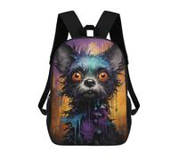 sinyumoney 3D Colorful Abstract Dog Artwork Print Children Backpack for School Students Backpacks Schoolbag Shoulder Book Bags 17inch