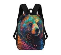 sinyumoney 3D Colorful Bear Illustration-2 Kid's Backpack Waterproof School Bag Bookbag Cute Rucksacks Fashion Casual Schoolbag for Kids for Girl Boy School 17inch